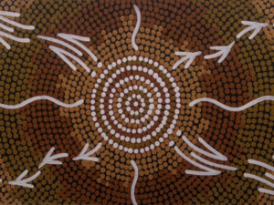 Kangaroo & Emu Meeting on Country (Animal Footprints)